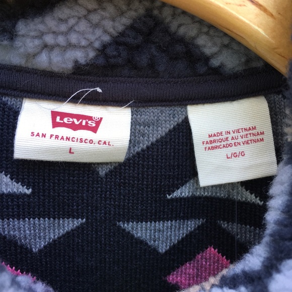 NWT Levi’s Arizona Sherpa Pullover Geo Jacquard L - Picture 4 of 12